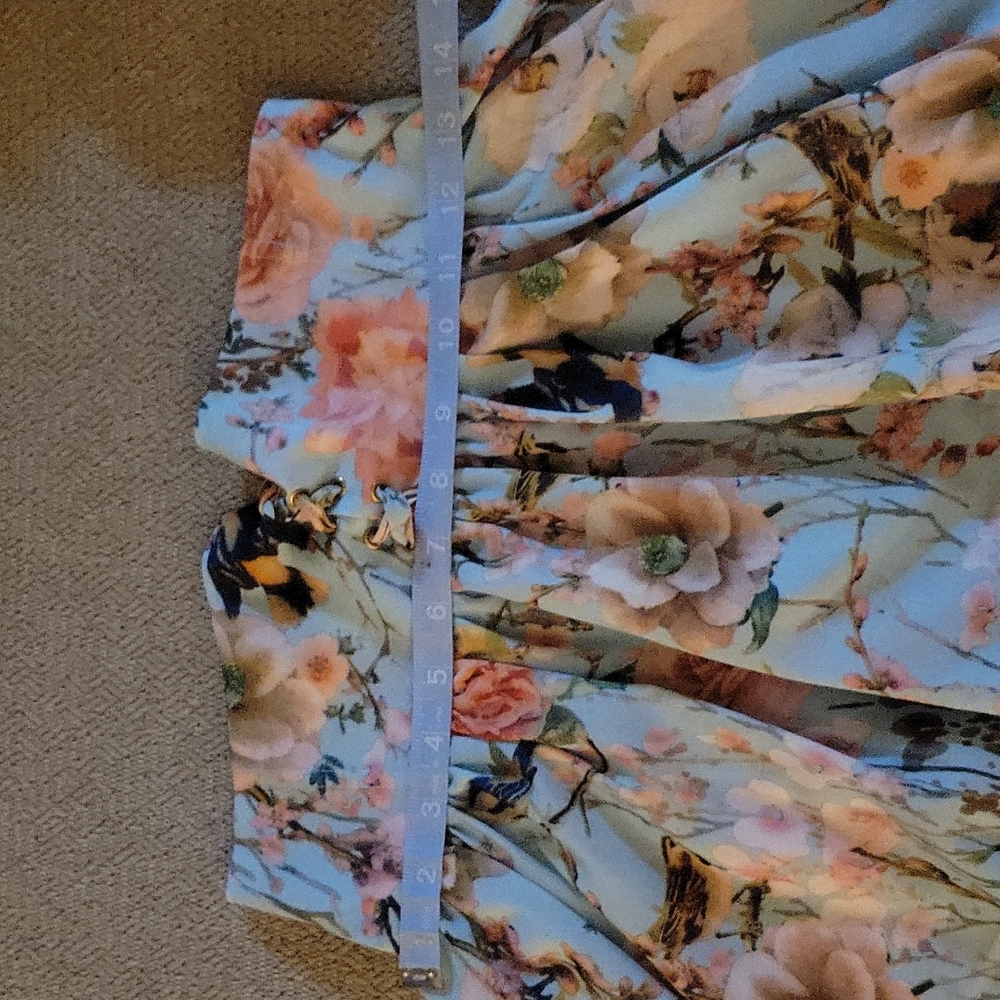 Super Cute Floral Rayon skirt with Beautiful Bird and Flower Print